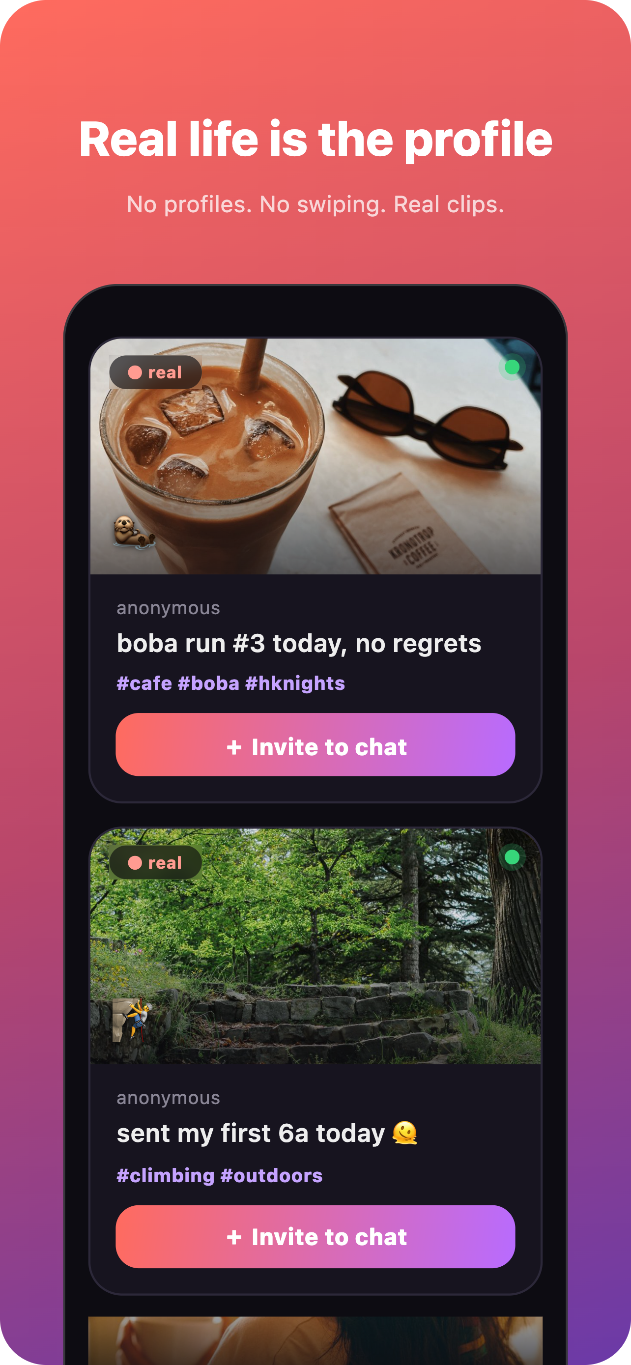 SEVN — your Topics feed of real-life clips